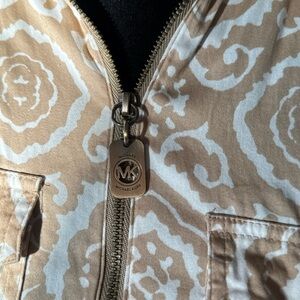 Michael Kors Women Zip-up Blouse beige nude and white